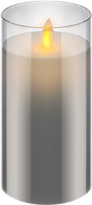 Bougie LED en Cire Véritable dans un Verre, 7,5 x 15 cm