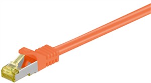 RJ45 Câble Patch, CAT 6A S/FTP (PiMF), 500 MHz, avec CAT 7 Câble Brut, orange