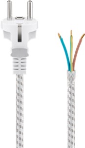 Câble à Contact de Protection Résistant à la Chaleur à Confectionner, 3 m, Blanc-Argenté