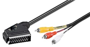 Câble Adaptateur, Péritel vers Audio Vidéo Composite, IN/OUT