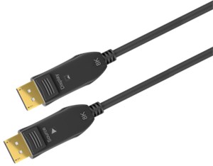 Optyczny hybrydowy kabel połączeniowy DisplayPort™ 2.0 (AOC), pozlacany