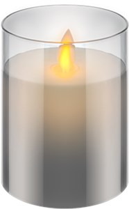 Bougie LED en Cire Véritable dans un Verre, 7,5 x 10 cm