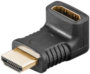 HDMI™-Winkeladapter 90° vertikal, 4K @ 60 Hz, vergoldet