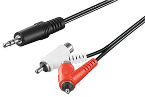 Câble Adaptateur Audio, 3,5 mm Mâle vers RCA Mâle/Femelle