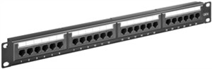 CAT 6 panel krosowy 19-calowy (48,3 cm), 24 porty