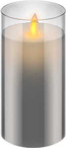 LED-Echtwachskerze im Glas, 7,5 x 15 cm
