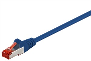 CAT 6 kabel krosowy, S/FTP (PiMF), niebieski, 0,25 m