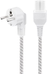 Angled Connection Cable with hot-condition coupler, 2 m, White and Silver