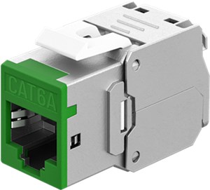 Keystone-Modul RJ45 CAT 6A, STP, Slim, grün