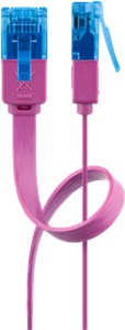 CAT 6A cavo patch piatto, U/UTP, magenta