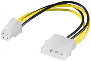 Câble Electrique/Adaptateur Electrique PC , Prise Mâle 5,25" vers ATX12 P4 , 4 Broches 