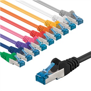 CAT 6A Câble Patch, S/FTP (PiMF), 2 m, Kit de 10 Couleurs