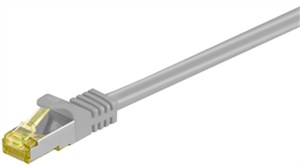 RJ45 cavo patch CAT 6A S/FTP (PiMF), 500 MHz, con cavo grezzo CAT 7 , grigio