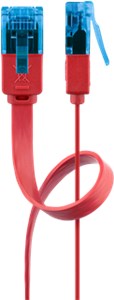 CAT 6A Câble Patch Plat, U/UTP, rouge