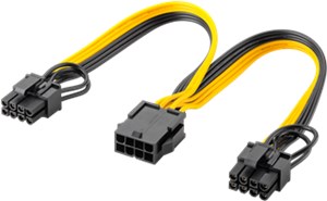 Cavo di alimentazione da 8 pin femmina a doppio 6+2 maschio per PCIe