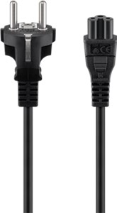 Netzkabel mit Schutzkontakt, 1,8 m, schwarz, (3*0,75 mm²)