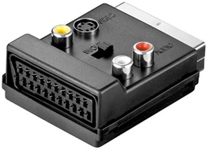 Adattatore da scart a video composito e S-video, IN/OUT, con scart pass-through