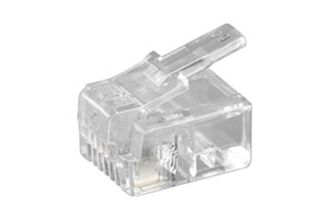 RJ11 Modular Plug for Flat Cables, 4-Pin