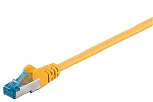 CAT 6A kabel krosowy, S/FTP (PiMF), żółty, 0,25 m