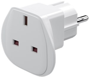 Travel Adapter UK to EU, White