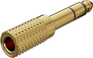 Kopfhörer-Adapter, AUX-Klinke 6,35 mm zu 3,5 mm, vergoldet