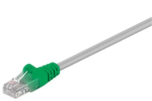 CAT 5e Crossover-Patchkabel, U/UTP, grau-Grün