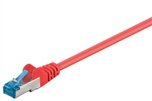 CAT 6A kabel krosowy, S/FTP (PiMF), czerwony, 0,25 m