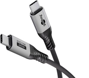 USB-C™ Cable, USB4™ Version 2.0, 1 m, black;grey