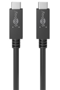 USB-C™-Kabel, USB 3.2, 100 W, 20 Gbit/s, Power Delivery, 0,5 m, schwarz