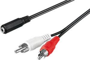 Adapter kabla audio z wtyczki jack 3,5 mm na wtyczkę RCA