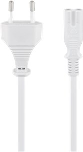 Anschlusskabel mit Eurostecker, 1,5 m, weiß, (2*0,75 mm²)
