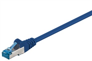 CAT 6A kabel krosowy, S/FTP (PiMF), niebieski, 0,25 m