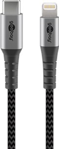 Câble Textile Lightning vers USB-C™ avec Connecteurs Métalliques, 1 m