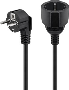 Verlängerungskabel Schutzkontakt, 2 m, Schwarz, (3*1,5 mm²)