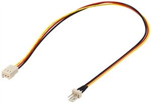 PC Fan Power Extension Cable, 3-Pin Male/Female Connector