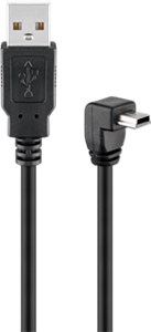 USB 2.0 Hi-Speed-Kabel 90°, Schwarz