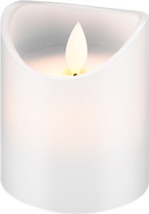Bougie LED Blanche en Cire Véritable, 7,5 x 10 cm
