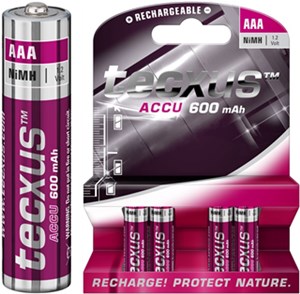 AAA (Micro)/HR03 Rechargeable - 600 mAh, 4 pièces dans blister
