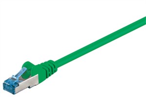 CAT 6A kabel krosowy, S/FTP (PiMF), zielony, 0,5 m