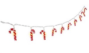 String Light "Candy Canes" with 10 LEDs