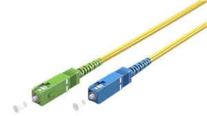Câble à Fibre Optique (FTTH), Singlemode (OS2) Yellow, jaune (Simplex), 0,5 m