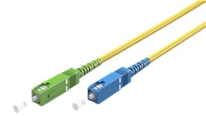 Kabel światłowodowy (FTTH), Singlemode (OS2) Yellow, żółty (Simplex), 0,5 m