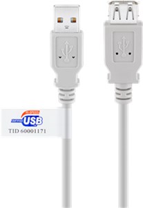 Cavo prolunga USB tipo A 2.0 ad alta velocità con certificazione USB, Grigio