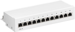CAT 6 Panneau de Brassage Mini/Bureau, 12 Ports (1 U)