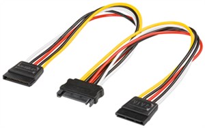 PC Y Stromkabel/Stromadapter, SATA 1x Stecker zu 2x Buchse