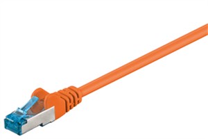 CAT 6A kabel krosowy, S/FTP (PiMF), pomarańczowy, 0,25 m
