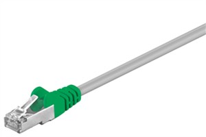 CAT 5e, F/UTP Cross-Patchkabel, grau, Grün