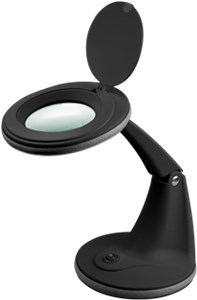 LED Magnifying Lamp with Base, 6 W, black