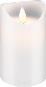 Bougie LED en Cire Véritable, Blanche, 7,5 x 12,5 cm