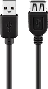 Câble Rallonge de Recharge USB 2.0 Hi-Speed, noir
